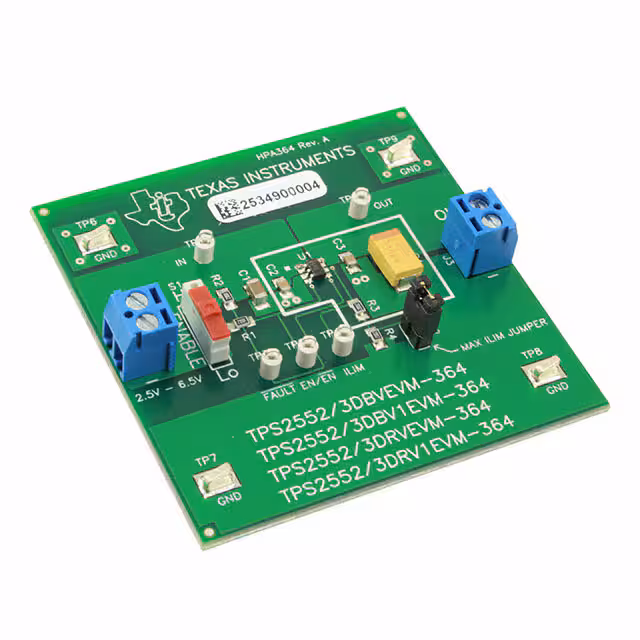 TPS2553DBV1EVM-364 Texas Instruments  Cartes et kits d'évaluation et de démonstration